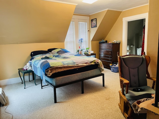 132 E Main St, Dover-Foxcroft, ME 04426 - carpeted bedroom featuring crown molding and baseboards