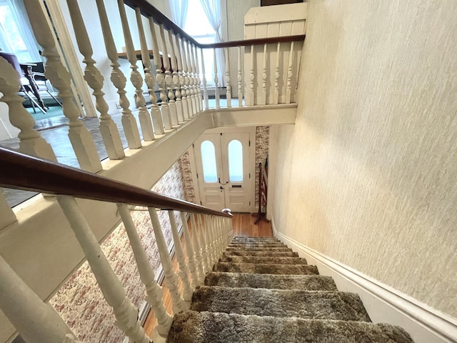 132 E Main St, Dover-Foxcroft, ME 04426 - stairs featuring a high ceiling