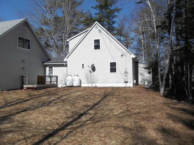8 Varney Loop, Crawford, ME 04694 - rear view of property with metal roof and a deck