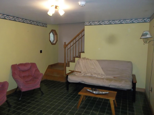 8 Varney Loop, Crawford, ME 04694 - living area with baseboards and stairs