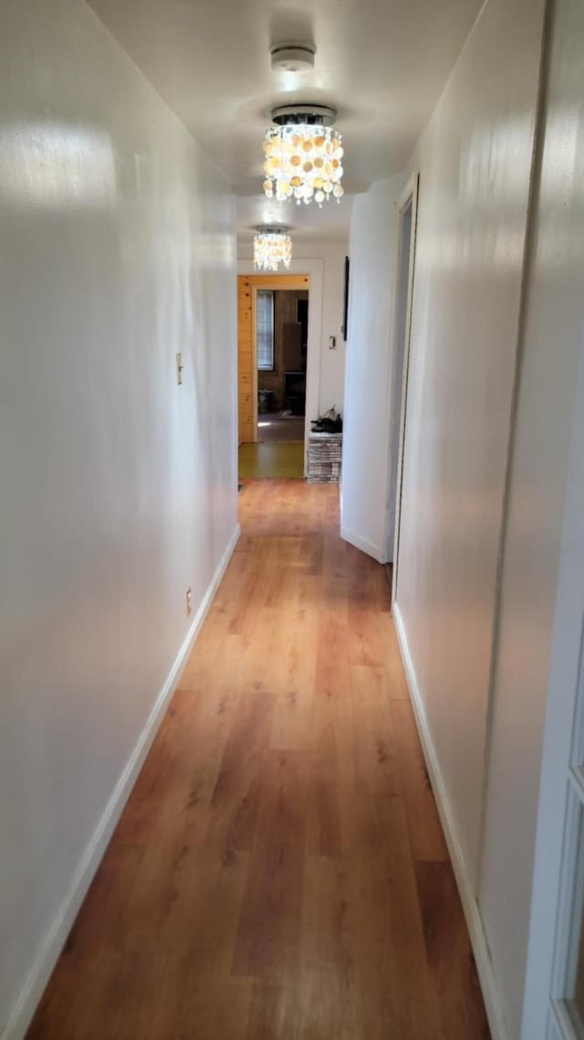5 Johnson St, Eastport, ME 04631 - hallway with baseboards and light wood-style flooring