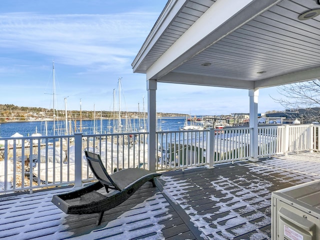 51 Bridge St, Belfast, ME 04915 - wooden terrace with a water view