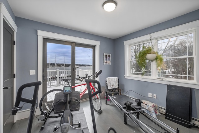 51 Bridge St, Belfast, ME 04915 - exercise area with a water view and a wealth of natural light