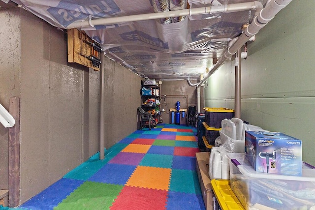 view of unfinished below grade area