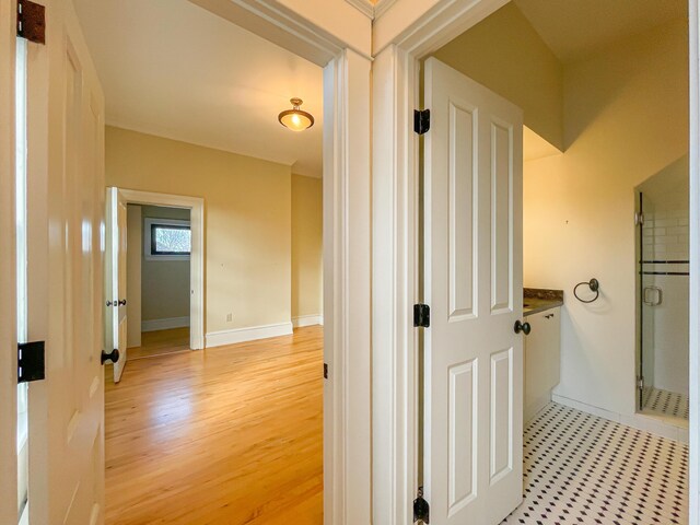 727 Congress St Unit 5, Portland, ME 04102 - hallway with light wood finished floors and baseboards