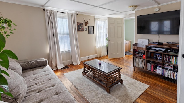 4 Burgess Rd, Guilford, ME 04443 - living area with visible vents, baseboards, and wood finished floors