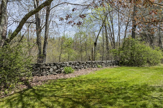 294 E Pond Rd, Jefferson, ME 04348 - view of green lawn with a forest view