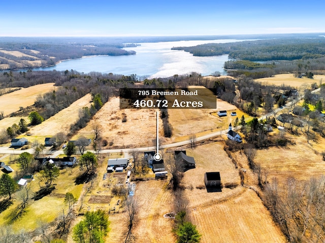 795 Bremen Rd, Waldoboro, ME 04572 - birds eye view of property with a water view