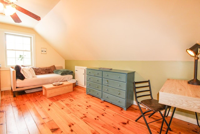 4 Bobs Way, Bethel, ME 04217 - sitting room featuring light wood-type flooring, ceiling fan, and vaulted ceiling
