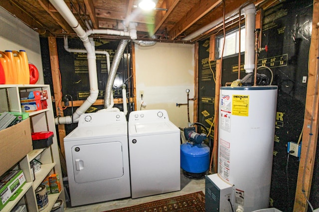 4 Bobs Way, Bethel, ME 04217 - laundry room featuring water heater and washing machine and clothes dryer