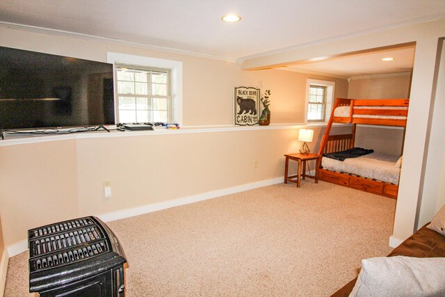 4 Bobs Way, Bethel, ME 04217 - bedroom featuring ornamental molding, carpet flooring, recessed lighting, and baseboards
