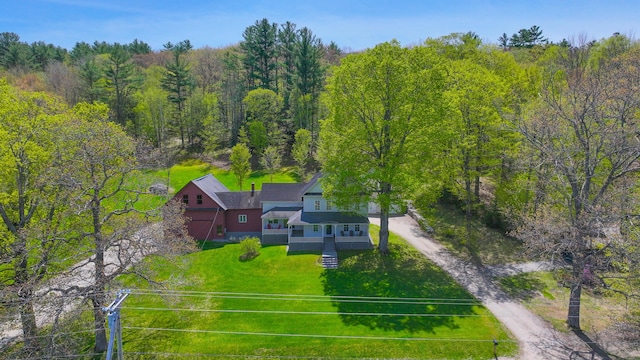 257 S Rumford Rd, Rumford, ME 04276 - view from above of property with a heavily wooded area