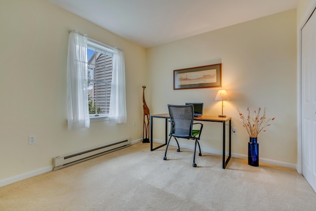 23 Winterberry Ct Unit 23, Cumberland, ME 04021 - home office with carpet flooring, baseboards, and baseboard heating