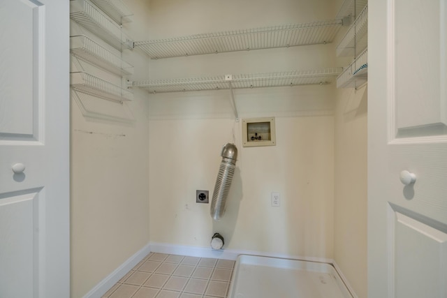 23 Winterberry Ct Unit 23, Cumberland, ME 04021 - laundry room with baseboards, hookup for a washing machine, tile patterned flooring, hookup for an electric dryer, and laundry area