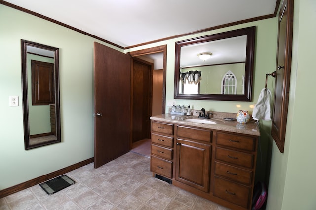 4197 Aroostook Rd, Winterville Plt, ME 04739 - bathroom with vanity, baseboards, and visible vents