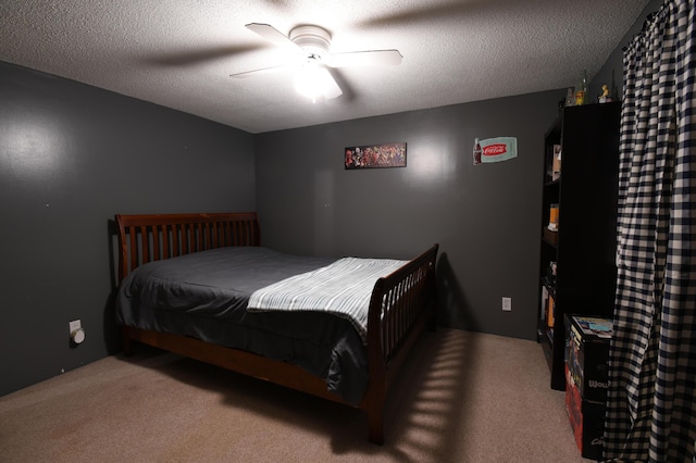 4197 Aroostook Rd, Winterville Plt, ME 04739 - bedroom with a textured ceiling, ceiling fan, and carpet floors