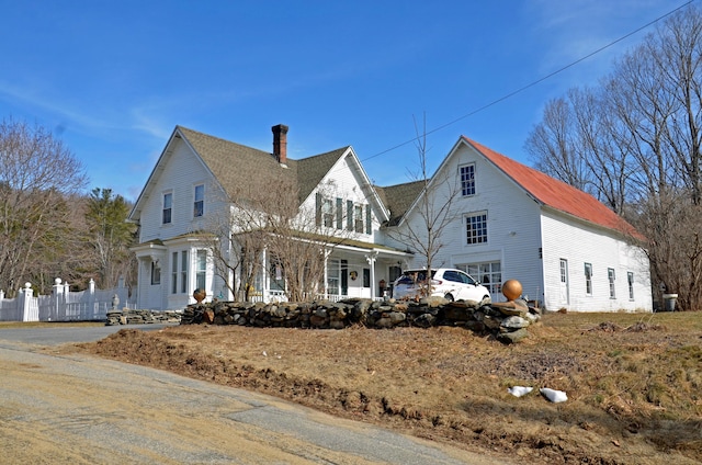23 Park St, West Paris, ME 04289 - exterior space with covered porch and fence