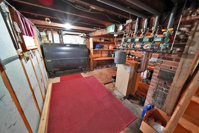 basement featuring heating fuel