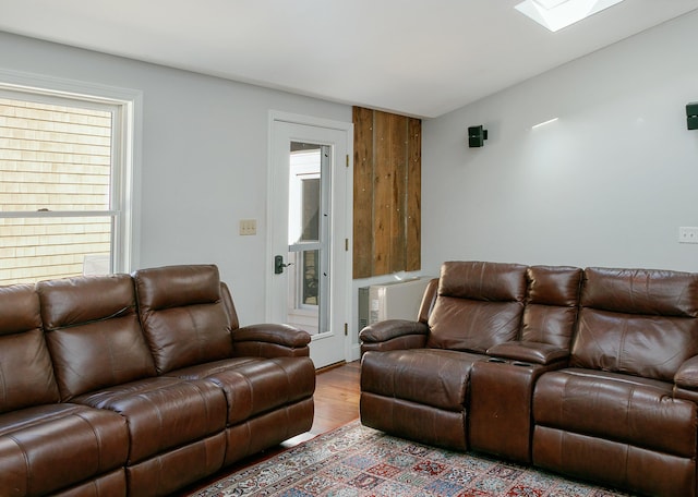 living area featuring wood finished floors