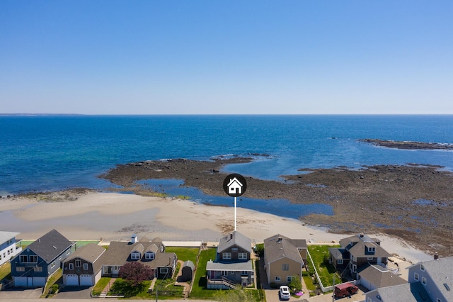 22 Gold Ribbon Dr, Wells, ME 04090 - birds eye view of property with a water view, a beach view, and a residential view