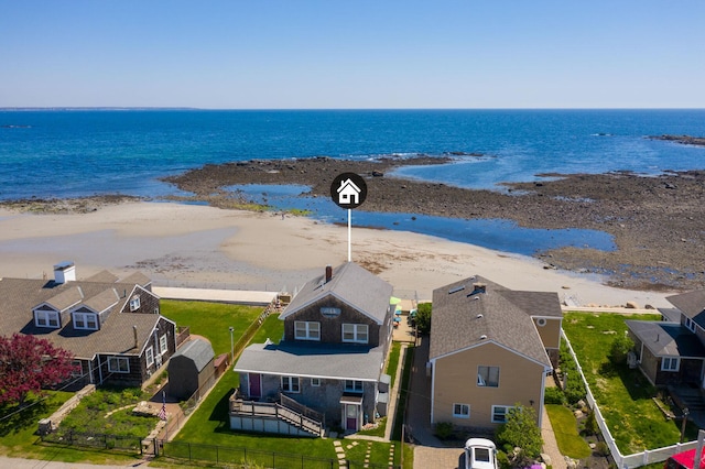 22 Gold Ribbon Dr, Wells, ME 04090 - aerial view with a water view, a residential view, and a view of the beach