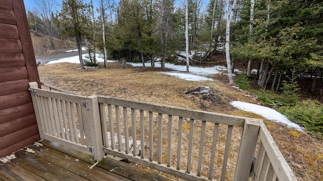 119 W Conroy Lake Rd, Monticello, ME 04760 - view of snow covered deck