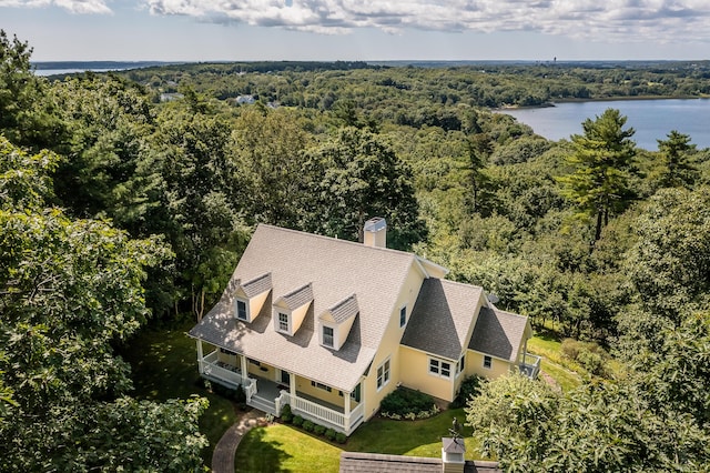 21 Bristol Dr, Rockport, ME 04856 - drone / aerial view featuring a water view and a view of trees