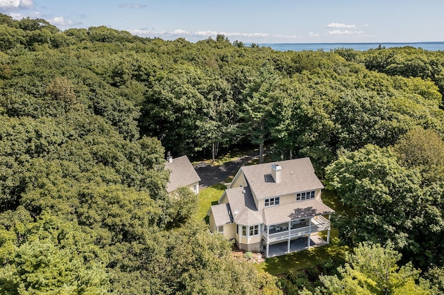 21 Bristol Dr, Rockport, ME 04856 - drone / aerial view with a water view and a wooded view