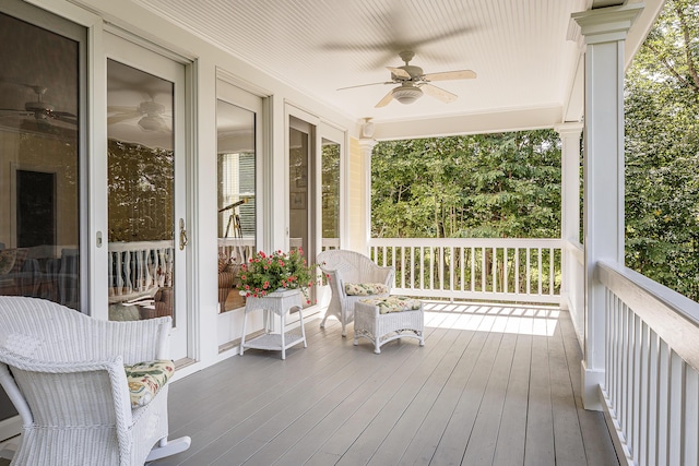 21 Bristol Dr, Rockport, ME 04856 - sunroom / solarium with a ceiling fan