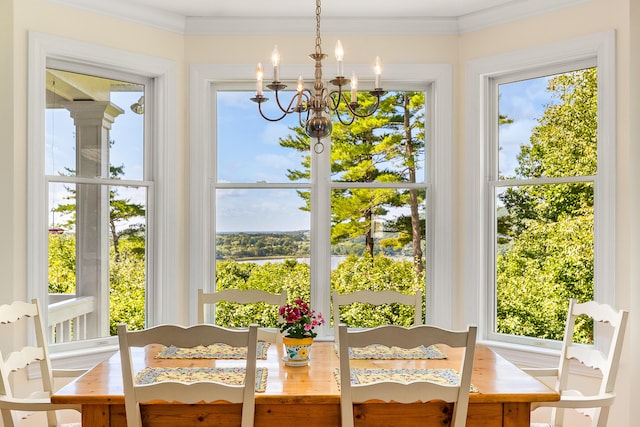 21 Bristol Dr, Rockport, ME 04856 - sunroom / solarium with a chandelier and a wealth of natural light
