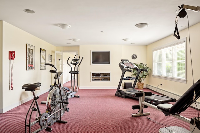 21 Bristol Dr, Rockport, ME 04856 - workout room featuring carpet flooring and baseboards