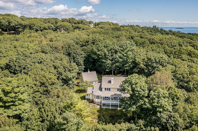 21 Bristol Dr, Rockport, ME 04856 - birds eye view of property with a forest view and a water view