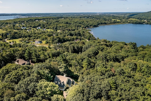 21 Bristol Dr, Rockport, ME 04856 - bird's eye view with a water view and a view of trees