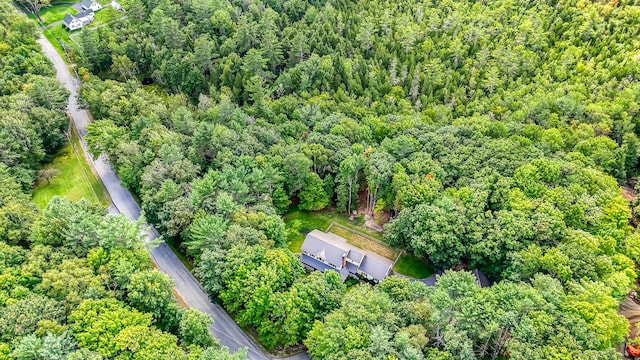 bird's eye view with a view of trees