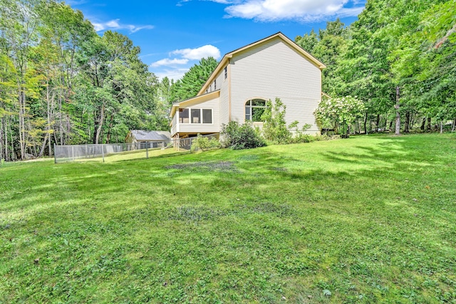 view of yard featuring fence