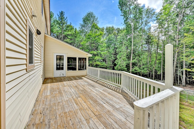 view of wooden deck