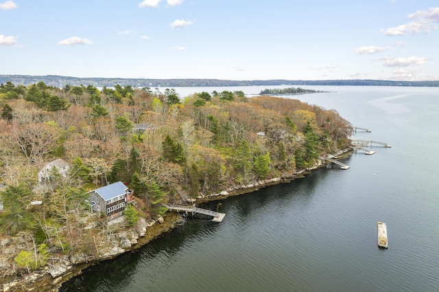 35 Barrows Rd, Boothbay Harbor, ME 04538 - aerial view of property's location with a nearby body of water and a heavily wooded area