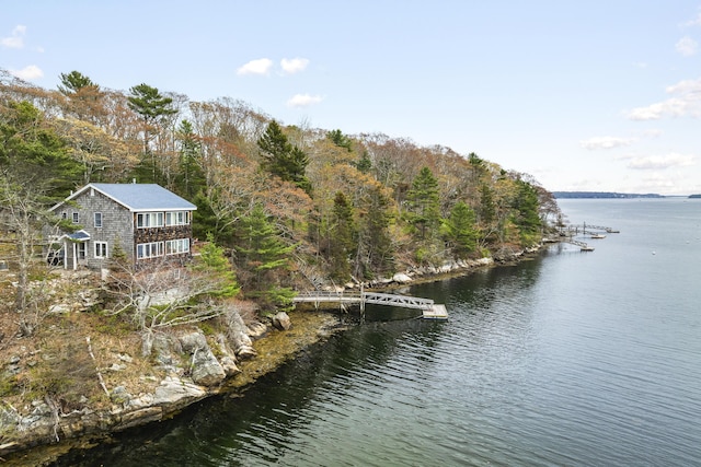 35 Barrows Rd, Boothbay Harbor, ME 04538 - water view featuring a dock
