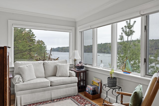 35 Barrows Rd, Boothbay Harbor, ME 04538 - sunroom featuring a water view