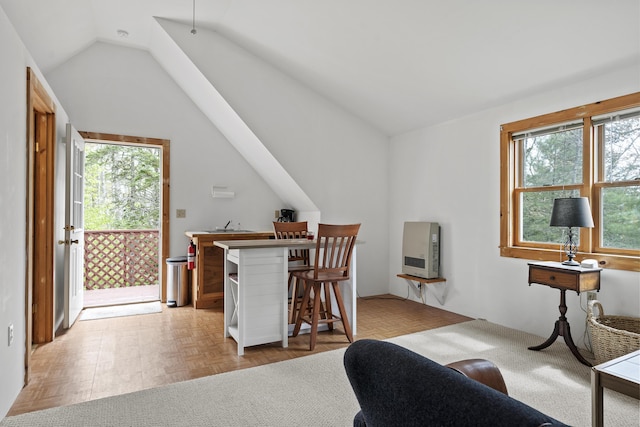 35 Barrows Rd, Boothbay Harbor, ME 04538 - office space with heating unit and vaulted ceiling