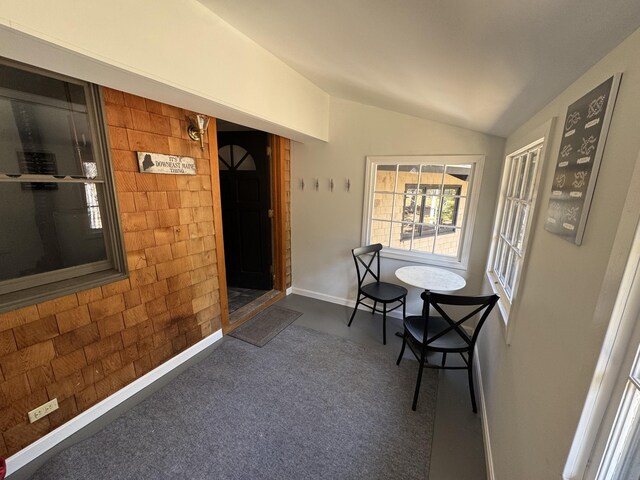 93 Goods Point Rd, Steuben, ME 04680 - interior space with lofted ceiling and baseboards