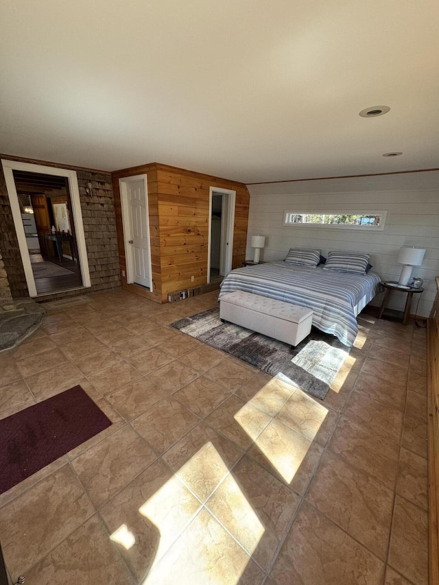 93 Goods Point Rd, Steuben, ME 04680 - bedroom with wooden walls