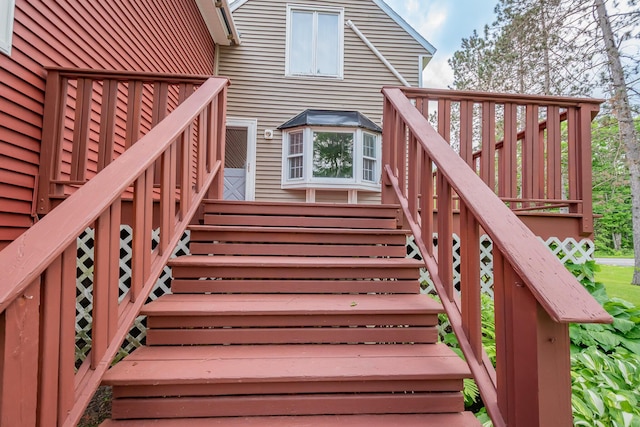 13 Park St, Dover-Foxcroft, ME 04426 - wooden deck with stairway