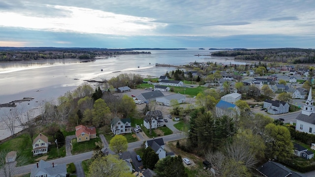 22 Bridge St, Milbridge, ME 04658 - aerial view of property's location with a large body of water and nearby suburban area