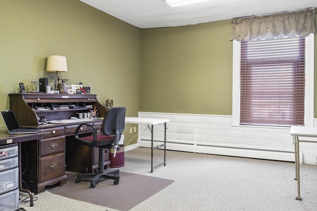 103 S St, Bath, ME 04530 - carpeted home office featuring a baseboard heating unit