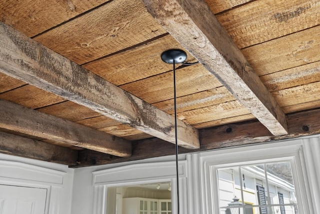 9 School St, Boothbay Harbor, ME 04538 - interior details featuring beamed ceiling
