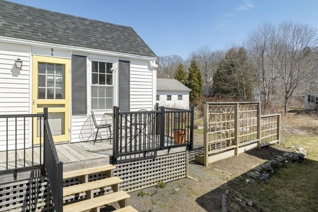 9 School St, Boothbay Harbor, ME 04538 - view of wooden terrace