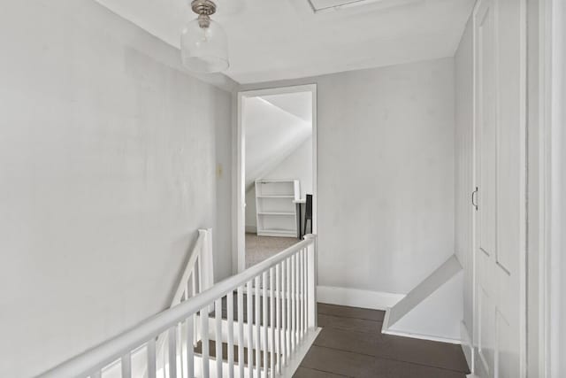 9 School St, Boothbay Harbor, ME 04538 - staircase featuring baseboards and wood finished floors