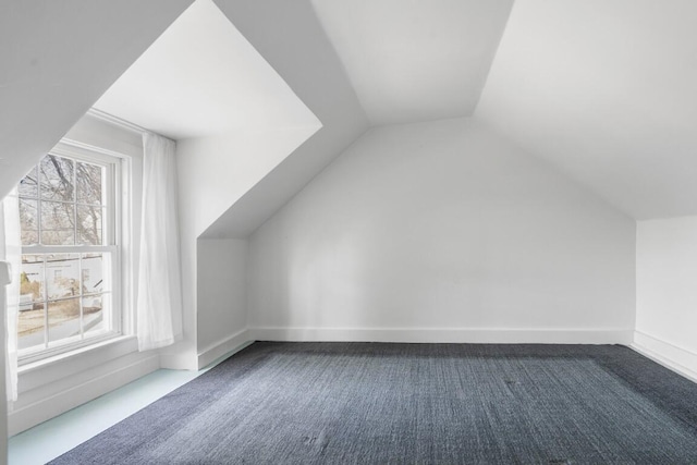 9 School St, Boothbay Harbor, ME 04538 - bonus room with baseboards, vaulted ceiling, and carpet floors