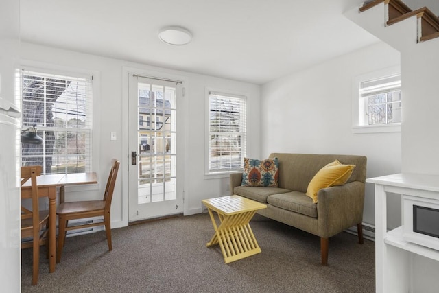 9 School St, Boothbay Harbor, ME 04538 - living area featuring carpet flooring